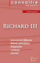 Couverture du livre « Richard III, de Shakespeare » de  aux éditions Editions Du Cenacle