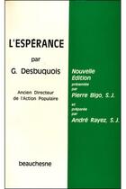 Couverture du livre « L'espérance » de Gustave Desbuquois aux éditions Beauchesne