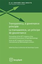 Couverture du livre « La transparence, un principe de gouvernance » de  aux éditions Bruylant