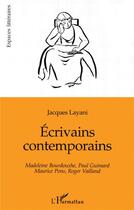 Couverture du livre « Écrivains contemporains » de Jacques Layani aux éditions L'harmattan