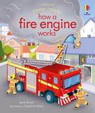 Couverture du livre « Peep inside : how a fire engine works » de Caroline Attia et Lara Bryan aux éditions Usborne