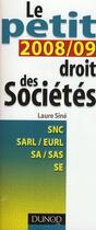 Couverture du livre « Bts ; Le Petit Droit Des Sociétés » de Laure Sine aux éditions Dunod