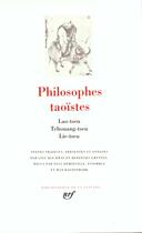 Couverture du livre « Philosophes taoïstes t.1 » de  aux éditions Gallimard