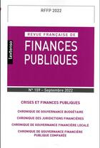 Couverture du livre « Revue francaise de finances publiques n 159-2022 » de  aux éditions Lgdj