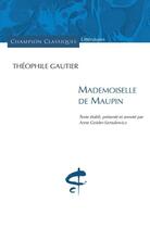 Couverture du livre « Mademoiselle de Maupin » de Theophile Gautier aux éditions Honore Champion