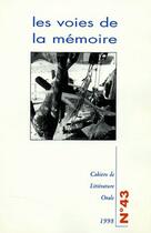 Couverture du livre « Les voies de la mémoires » de  aux éditions Maison Des Sciences De L'homme