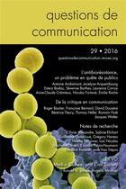 Couverture du livre « Questions de communication, n 29/2016. l'antibioresistance, » de Jocelyne Arquembourg aux éditions Pu De Nancy