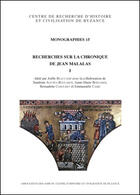Couverture du livre « Recherches sur la Chronique de Jean Malalas Tome 1 » de Joelle Beaucamp aux éditions Achcbyz