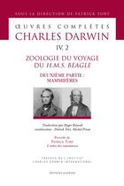 Couverture du livre « Oeuvres complètes t.4/2 ; zoologie du voyage du H.M.S. Beagle, deuxième partie : mammifères » de Charles Darwin aux éditions Slatkine