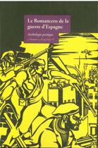 Couverture du livre « Le romancero de la guerre d'Espagne » de  aux éditions Le Temps Des Cerises