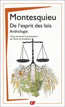Couverture du livre « De l'esprit des lois : anthologie » de Montesquieu aux éditions Flammarion