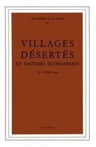 Couverture du livre « Villages desertes et histoire economique, 11e-18e siecles » de Salomon Noel aux éditions Ehess