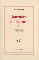 Couverture du livre « Journees de lecture - vol02 - 1951-1962 » de Roger Nimier aux éditions Gallimard