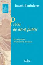 Couverture du livre « Précis de droit public » de Barthelemy-J aux éditions Dalloz