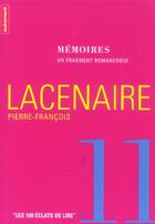 Couverture du livre « Memoires » de Pierre-Francois Lacenaire aux éditions Autrement