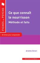 Couverture du livre « Ce que connaît le nourrisson ; méthodes et faits, 16 fiches pour comprendre le concept » de Arlette Streri aux éditions In Press