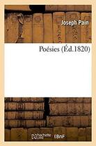 Couverture du livre « Poesies » de Pain Joseph aux éditions Hachette Bnf