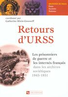 Couverture du livre « Retours d'urss » de Klein-Goussef aux éditions Cnrs