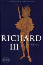Couverture du livre « Richard iii » de Aude Mairey aux éditions Ellipses