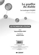 Couverture du livre « Le gouffre du diable ; les naufragés d'Orphée ; fichier de l'élève » de Christian Grenier et Collectif aux éditions Sedrap