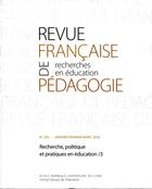 Couverture du livre « Revue française de pédagogie, n° 202/2018 : Recherche, politique et pratiques en éducation : services rendus et questions posées d'un univers à l'autre /3 » de Roc Doussot Sylvain aux éditions Ens Lyon