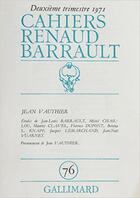 Couverture du livre « Cahiers Renaud-Barrault 76 (Jean Vauthier(Jean Vauthier)) » de  aux éditions Gallimard