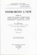 Couverture du livre « Instruments a vent t.2 » de Henri Bouasse et M Fouche aux éditions Blanchard