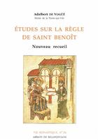 Couverture du livre « Études sur la règle de saint benoît » de Vogue De A aux éditions Bellefontaine