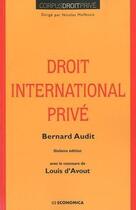 Couverture du livre « Droit international privé (6e édition) » de Audit/Bernard et Louis D' Avout aux éditions Economica