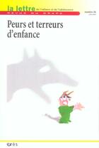 Couverture du livre « LETTRE DU GRAPE t.56 ; peurs et terreurs d'enfance » de  aux éditions Eres