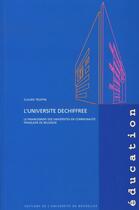 Couverture du livre « L'universite déchiffrée ; le financement des universites en communaute francaise de belgique » de Claude Truffin aux éditions Universite De Bruxelles