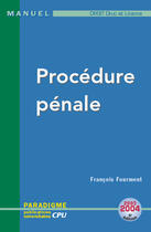 Couverture du livre « Deug et licence ; PROCEDURE PENALE » de Francois Fourment aux éditions Paradigme Cpu