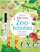 Couverture du livre « Zoo activitiés : wipe-clean » de Kirsteen Robson et Manuela Berti aux éditions Usborne