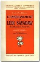 Couverture du livre « L'nseignement de Ledi Sayadaw » de Ledi Sayadaw aux éditions Albin Michel