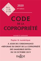 Couverture du livre « Code de la copropriété, annoté et commenté (édition 2020) » de  aux éditions Dalloz