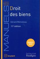 Couverture du livre « Droit des biens » de Gérard Memeteau aux éditions Bruylant