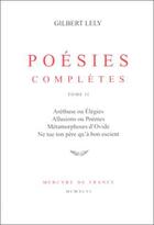 Couverture du livre « Poésies complètes (Tome 2) » de Lely/Bonnefoy aux éditions Mercure De France