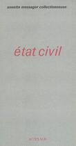 Couverture du livre « État civil » de Annette Messager aux éditions Actes Sud