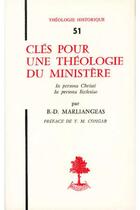 Couverture du livre « TH n°51 - Clés pour une théologie du ministère » de Bernard Marliangeas aux éditions Beauchesne