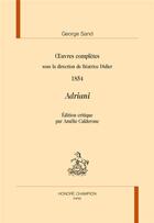 Couverture du livre « Adriani » de George Sand aux éditions Honore Champion