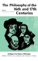 Couverture du livre « Philosophy of the Sixteenth and Seventeenth Centuries » de Popkin Richard H aux éditions Free Press