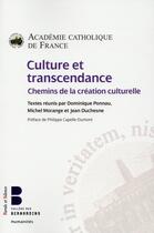 Couverture du livre « Culture et transcendance » de  aux éditions Parole Et Silence