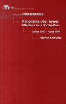 Couverture du livre « Panorama des revues littéraires sous l'occupation » de Olivier Cariguel aux éditions Imec