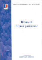 Couverture du livre « Batiment ; region parisienne » de  aux éditions Documentation Francaise