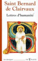 Couverture du livre « Lettres d'humanité » de St Bernard aux éditions Cerf