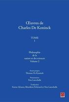 Couverture du livre « Oeuvres Charles de Koninck t.1 v 02 » de Charles De Koninck aux éditions Presses De L'universite Laval