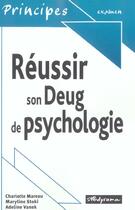 Couverture du livre « Reussir son deug de psychologie » de Moreau aux éditions Studyrama