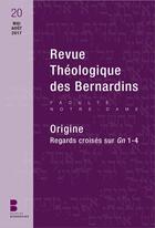 Couverture du livre « REVUE THEOLOGIQUE DES BERNARDINS N.20 » de  aux éditions Parole Et Silence