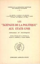 Couverture du livre « Les sciences de la politique aux Etats-Unis » de  aux éditions Presses De Sciences Po