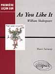 Couverture du livre « Shakespeare, as you like it » de Henri Suhamy aux éditions Ellipses